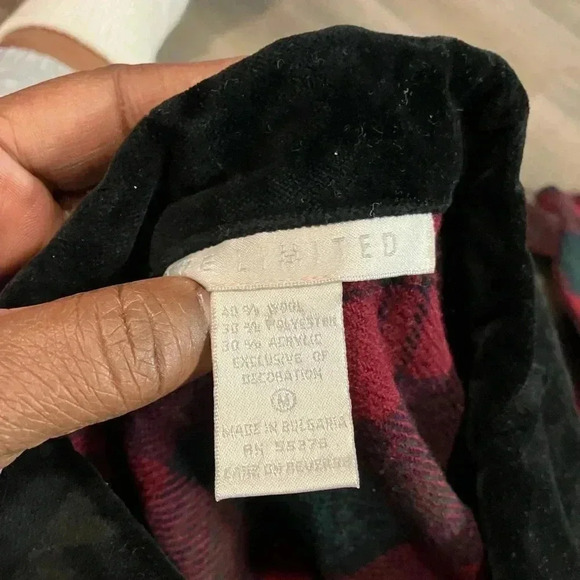 The Limited Wool Blend Button Down Jacket Womens Medium Plaid - Picture 6 of 7